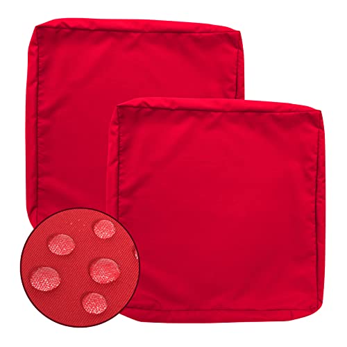 GUEGLSA Waterproof Outdoor Cushion Covers 22x22x4, Patio Replacement Cushion Slipcovers, Chair Cushion Slip Cover, Set of 2, Red by GUEGLSA - Used condition - US$19.71