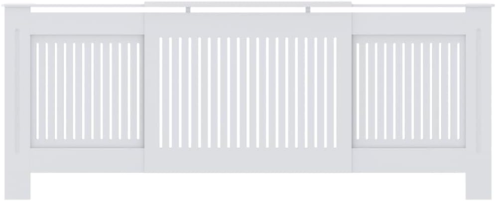 Cubierta De Radiador SONNI – Rejilla Blanca Moderna De MDF, 78x19x81.5 Cm, Para Ocultar Calefacción Y Decorar