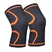 711TEK Knee Sleeve, Knee Support Brace for Joint Pain and Arthritis Relief, Improved Circulation Compression - Wear Anywhere (Orange-L-2Pcs)