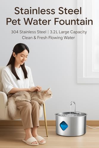Fuente automática para gatos acero inoxidable 3.2L miniatura 2