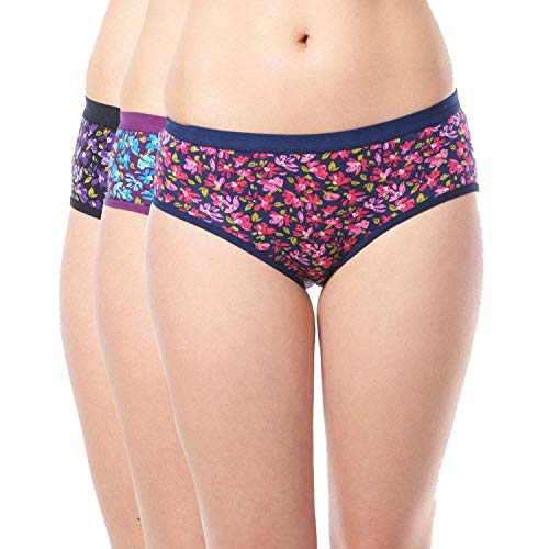 Image of AQUAZZURA Women's Cotton Multicolor Printed Panty | Panties | Bikni (Combo Pack of Three)