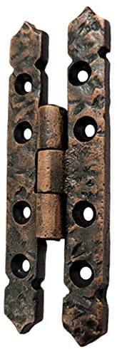Adonai Hardware "Allon" Antique Cast Iron H Cabinet Hinges (4" X 4 Pack, Antique Copper) For Vintage Barn Doors, Cupboards, Kitchen Wardrobes, Wooden Jewelry Box, Sheds, Furniture, Chest And Trunks #TOP3