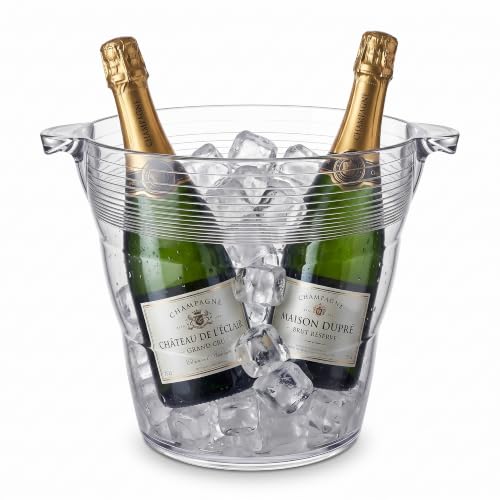 Image of Chabrias Ltd 9 Litre Clear Wine Cooler, Ice Bucket with Handles, 1 Pack
