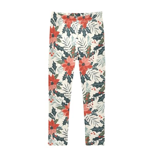 senya Girls Printed Leggings Yoga Pants Retro Christmas for Kids in 4t to 10 Years, 4T