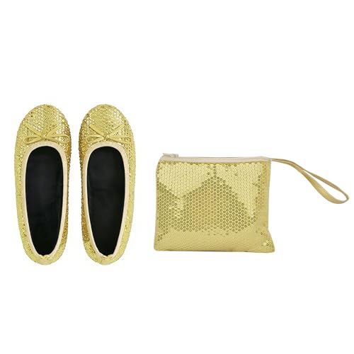Image of Women's Foldable Ballet Flats - Portable Flat Shoes for Travel and Wedding that Fit in Your Purse