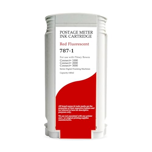 787-1 Fluorescent Red Ink Cartridge 140ML Compatible with Pitney Bowes SendPro P/Connect+ 1000 2000 3000 Series Mailing System, Replacement Postage Meter Cartridge for Pitney Bowes 787-1 InkCartridge by QUEENPRINT High speed printing - Used condition - US$42.68