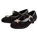 Josmo Girls Mary Jane Dress Shoes Fashion Classic Slip-On Formal Flats Sandals - Black Size 3 Big Kid