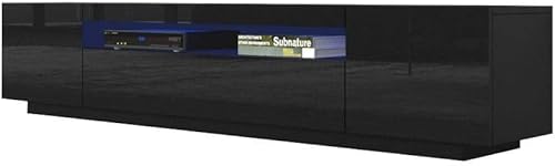 Miniatura 3 de Miami 200 Soporte de TV para televisores de hasta 90 pulgadas, moderno centro de entretenimiento de alto brillo de 79 pulgadas, consola multimedia