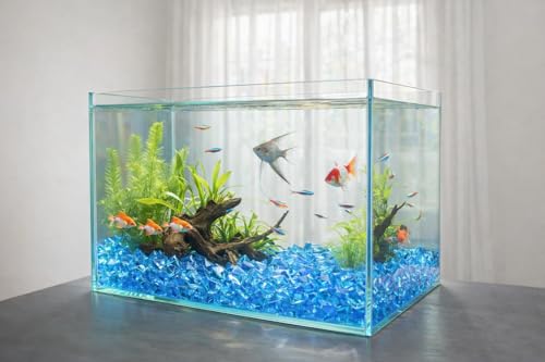 アクリルアイスクラッシュ ブルー 装飾用 水槽 花瓶 150個 約530g アクアリウム 撮影用小物 ディスプレイ インテリア [4]
