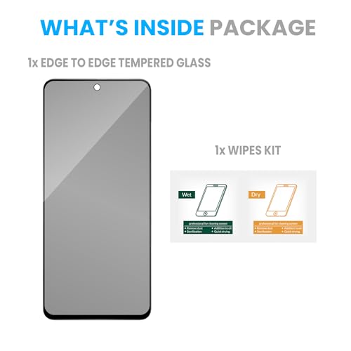 Image of ArmourPro Privacy Tempered Glass for Motorola G37 Power / G37 - Anti-Spy Anti Peeping Screen Protector, 9H Hardness, Edge-to-Edge Coverage, Ultra Thin, Bubble-Free Installation Kit | Black