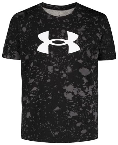 Image of Under Armour Boys Short Sleeve Core Graphic T-Shirt, Lightweight & Breathable, Relaxed Fit