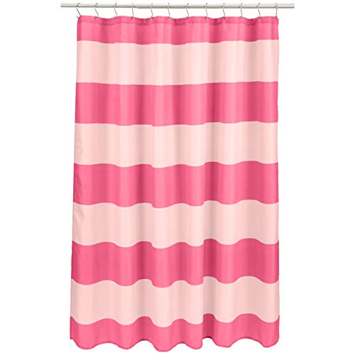 Amazonベーシック シャワーカーテン キッズ ラグビーストライプ ピオニーピンク/マゼンタピンク