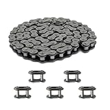 90 Link Motorcycle 420 Chain Kit with 5 420 Chain Master Link,Carbon Steel Roller Chain Fit for Replacement Mini Bike Chain,Go Kart Chain,Standard Mini Bike Parts for 50cc to 125cc ATVs