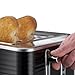 Russell Hobbs Inspire 4 Slice Toaster (Extra wide slots, High lift feature, 6 Browning levels, Frozen/Cancel/Reheat function with Blue LED illumination, 1800W, Black textured high gloss) 24381