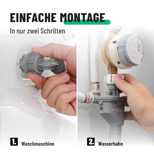 greate Waschmaschinenschlauch mit Aquastop 1,5 m - Zulaufschlauch Waschmaschine 3/4 Zoll inkl. Wasserstop Sicherheitsventil
