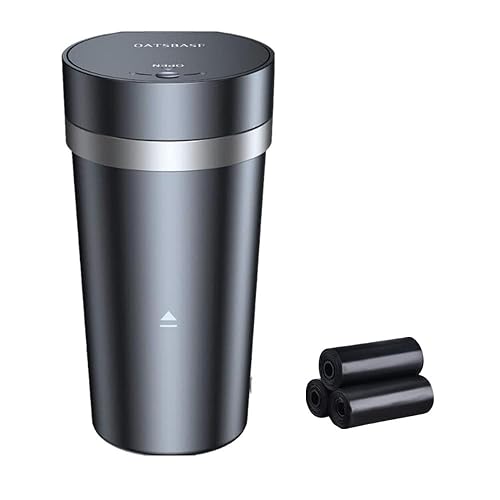 Tumecos Bote de basura para automóvil, portavasos, botella de vehículo, cubo de basura con tapa, caja de polvo y soporte para tazas (negro) disponible en Yaxa Peru