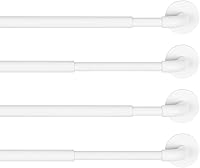 Vista 11 de KXLife Paquete de 2 barras de cortina autoadhesivas ajustables de 3/8 pulgadas para metal, puertas de madera, barra lateral multiusos de 17 a 28