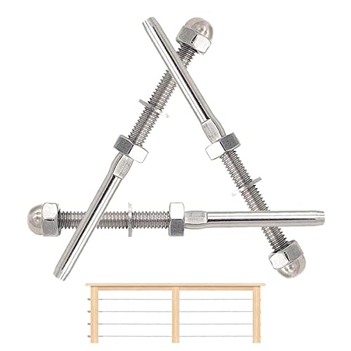 20 Pack Fayevorite Threaded Terminal Stud End, Threaded Tension Stud End,Stainless Steel Hand Swage Stud for 1/8