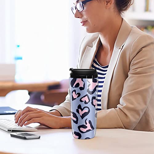 Heart Leopard Pattern Reusable Plastic Insulated Cup Double Wall Coffee Mug Fashion Travel Tumblers With Lid 250Ml #TOP4