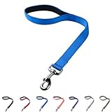 Cyclpet Premium18 Inches Nylon Short Dog Leash with Heavy Duty Clip and Soft Padded Handle for Large Medium Breed Dogs Daily Use Jogging,Walking,Training etc... (18 Inches, Classic Blue)