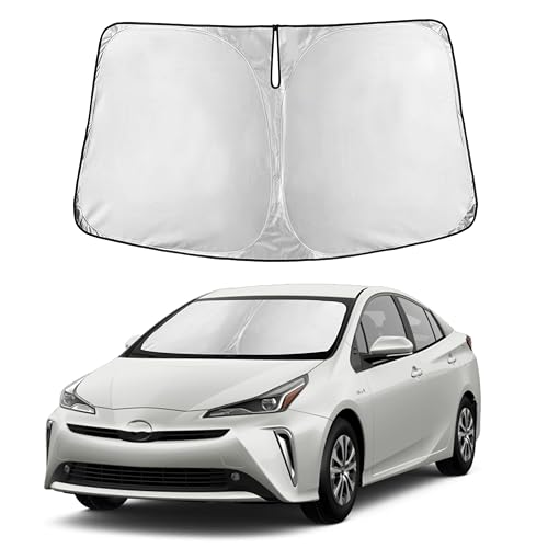 Image of Autovir Windshield Sun Shade Fit for 2012-2017 2018 2019 Toyota Prius C Sunshade, Front Car Window Shades Sun Visor, Blocks UV Rays & Heat, Car Accessories