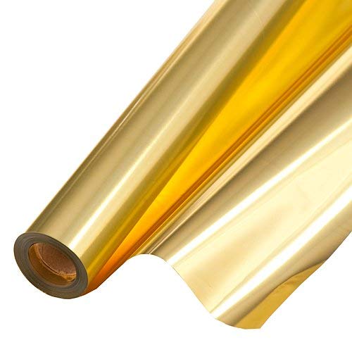 Pmu Gift Wrap Mylar Roll Metallic Gold 48 Inches X 50 Feet 1.4 Mil Pvc Film Highly Reflective Foil Material, Great For Gifts, Baskets, Arts & Crafts, Balloons Weights, Décor Pkg/1 #TOP1