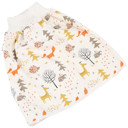 TOYANDONA Falda de Pañal para Ñiño M Estampado de Animales del Bosque, Pantalones de Entrenamiento Impermeables de Algodón, Ropa Interior de Entrenamiento de Cintura Alta, Suministros