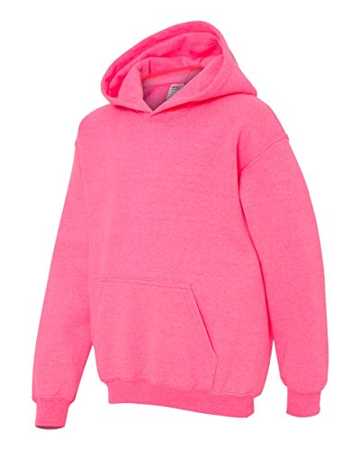 Gildan Heavy Blend Youth Hoodie - Safety Pink, Large
