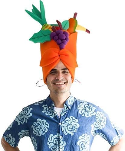 FOAM PARTY HATS: Carmen Miranda Hat - Fruit Basket Hat - Party Favors - Dress Up Costume - Party Gift Hat - Crazy Hat Day