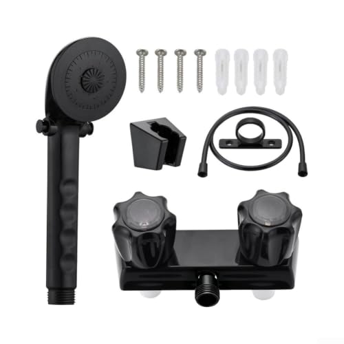 RV Shower Head Set 4-Inch ABS Lightweight Hose(Black)