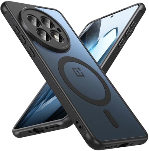 Magnetic for OnePlus 13 Case [Compatible with MagSafe] Translucent Matte Shockproof Slim Fit Military Grade Drop Proof Protection Anti-Fingerprint Cover Phone Case for OnePlus 13 5G 2025(Black)