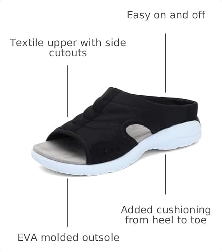 Easy Spirit Easy Spirit Traciee2 Women's Sandal, 9 B(M) US, Black-White