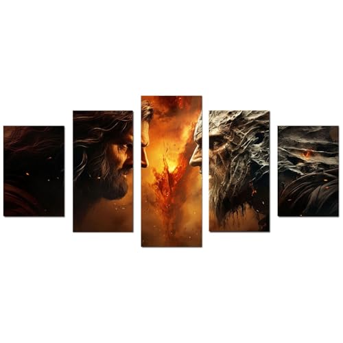Image chrétienne pour salon lot de 5 affiches Jésus Christ 50x100cm