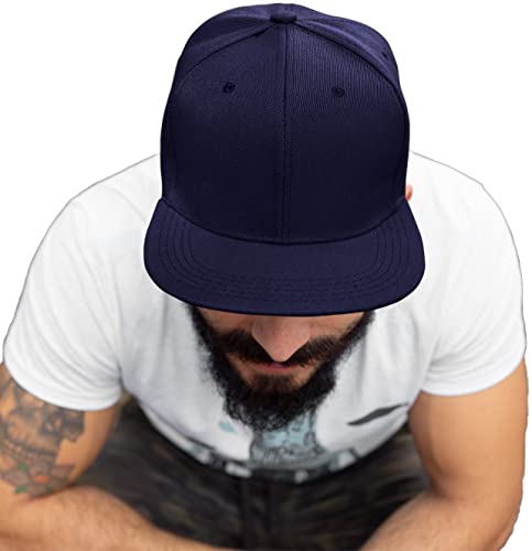 Preisvergleich Produktbild 4sold ABC Rot Schwarz Cap Snapback Baseballkappe Druckknopfverschluss verstellbar mit flachem Schirm viele Farben (Nave)