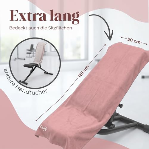 nujë Fitness Handtuch mit Tasche Microfaser I MIT Geschenkverpackung I Sporthandtuch Fitnessstudio I Extra groß & mit Umschlag für alle Geräte I Gym-Handtuch I Gym Towel