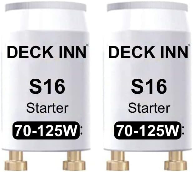 DECK INN Pack of 2 Starters 75-125 Watt T8/T12 Single Fluorescent Tube Lights 220-240v