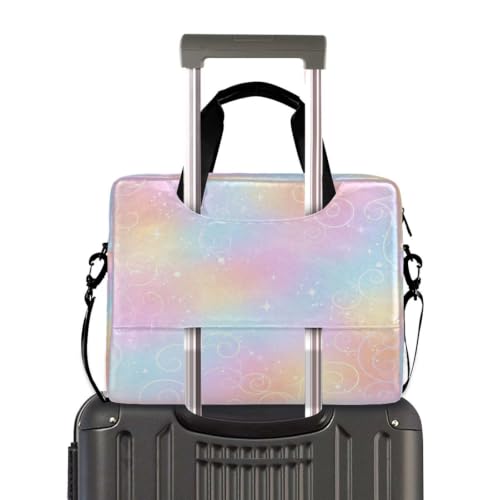 Bolsa de hombro para laptop con correa acolchada y bolsillo para accesorios con arcoíris 4