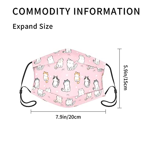Cloth Face Mask Reusable Face Mask With 6Pcs Filters,Washable Face Mask Adjustable Earloop,For Kids Cute Cartoon Cat #TOP3
