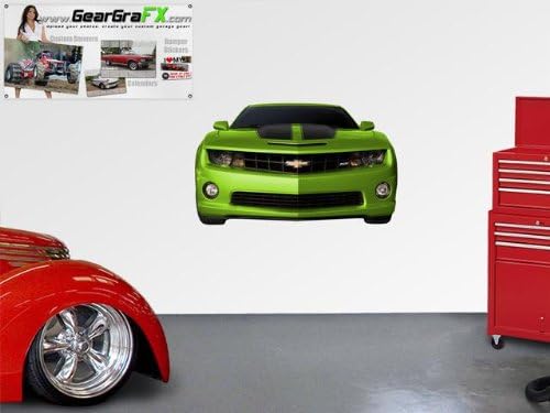 2010 Green and Black Camaro Front 52x31 inch Wall Skin