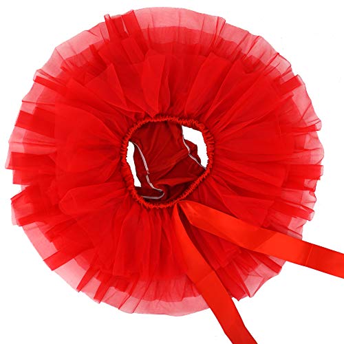Bgfks Baby Girls Soft Fluffy Tutu Skirt With Diaper Cover,Toddler Girl Tutu Skirt Sets With Flower Headband Red #TOP2