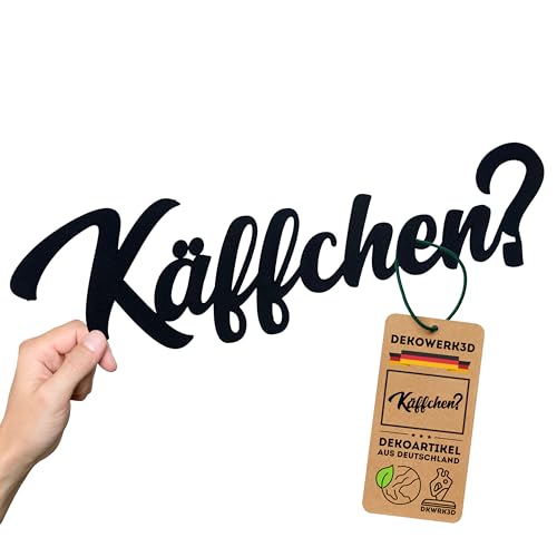 DKWRK3D Käffchen? Schriftzug klebend - Kunststoff Kaffee Schild - Küche...