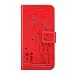 Produktbild für iPhone SE 2022, iPhone 7/8/SE 2020 Handyhülle [Premium PU Leder] iPhone SE 2022, iPhone 7/8/SE 2020 Book Cover Etui [Standfunktion] [Kartenfach] Hülle RFID Schutzhülle Lederhülle Tasche rot