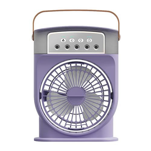 lyxamjrzyp Mini Ventilador, Ventilador Silencioso, Con Gran áNgulo De Viento De 180°, Ventilador Aire Acondicionado para Dormitorio, Oficina y Exteriores(Purple)
