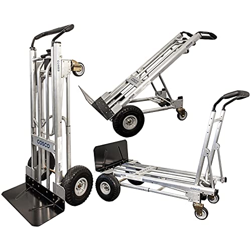 Carretilla multifunción 3 en 1, máx. 454 kg, aluminio, plegable, transporte de mano