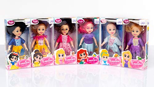Kinderplay set di 6 bambole colorate - principesse...