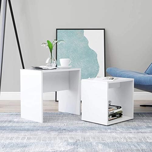 vidaXL Coffee Table Set Home Interior Living Room Indoor Furniture Accent Side Tea Couch Sofa Laptop Nesting Stand Grey Engineered Wood