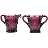 Creamer & Sugar Bowl Set - Inverted Thistle - American Made - Mosser Glass USA Amethyst