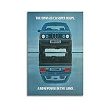 Poster vintage de voiture de sport pour BMW 633 CSI Coupé Supercar Poster décoratif sur toile pour chambre à coucher 30 x 45 cm