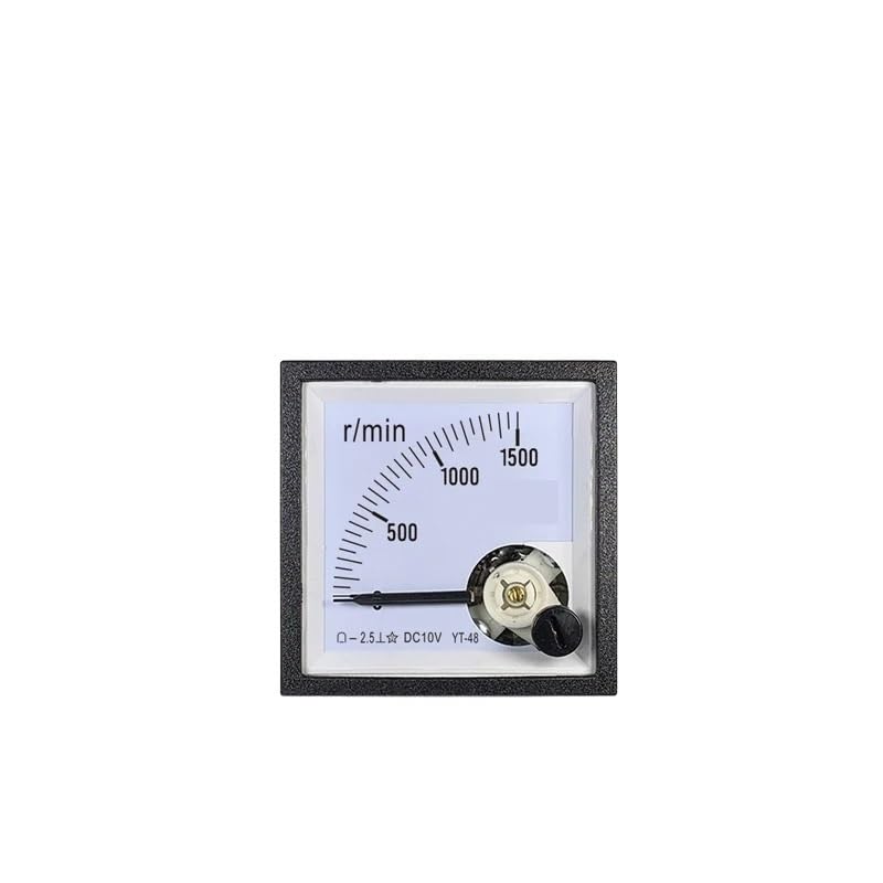 NURII Yt48 Pointer Tachometer, 10V Input 50rpm 100r 200R 300r 1500r / Min, Analog Speed, 45 * 45mm Speedometer(DC 30R 10V)