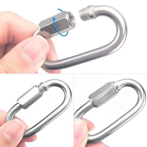 4 Stück Robuste Karabinerhaken, Karabinerhaken, Schaukelkarabinerhaken, Kletterkarabinerhaken, Karabinerhaken Für Schaukeln, Edelstahlkarabiner, Kletterausrüstungszubehör